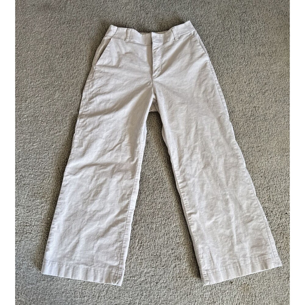 Uniqlo Wide-Fit Corduroy Pants Off White Stretch 221-452356 | Women's 27